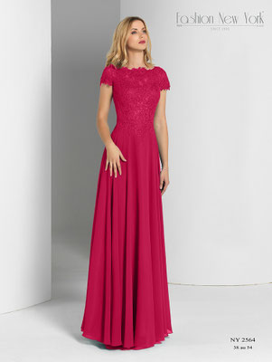 Abendmode Abiballkleid Brautjungfer Trauzeugin Brautmutter Ärmchen aus Chiffon