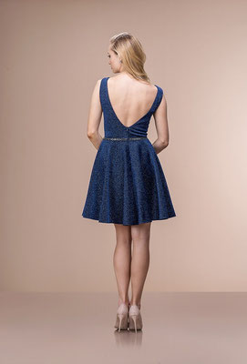 Cocktailkleid Abendmode Glitzerstoff hinten
