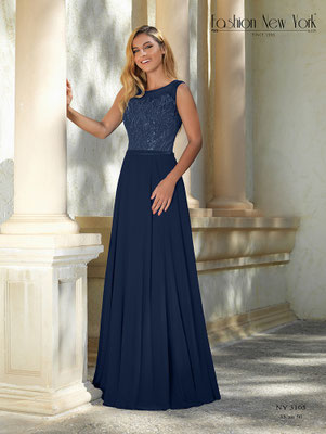 Abendmode Abiballkleid Brautjungfer Trauzeugin Brautmutter aus Chiffon mit Glitzer