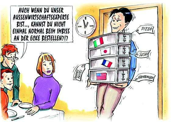01_0004_Karikatur_Unternehmen_Aussenhadel_Export_Import