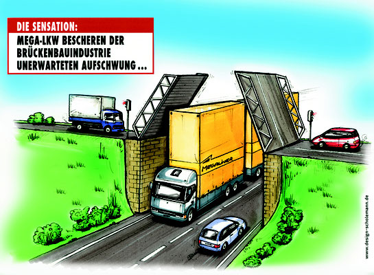 05_0004_Karikatur_Verkehr_Mega_LKW