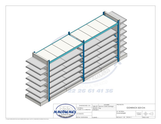 Góndolas con rack de almacenaje