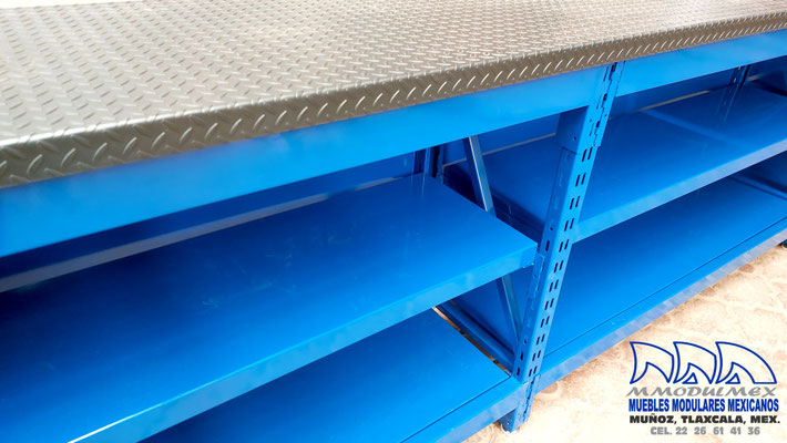 Mostrador para ferretería con cubierta de pvc antiderrapante