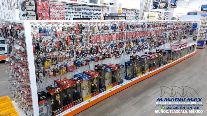 Racks, estantes y góndolas metálicas para ferretería