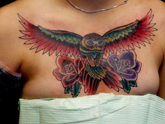 owl color tattoo