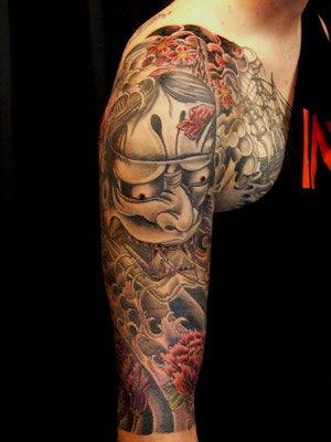 hannya mask japanese style tattoo