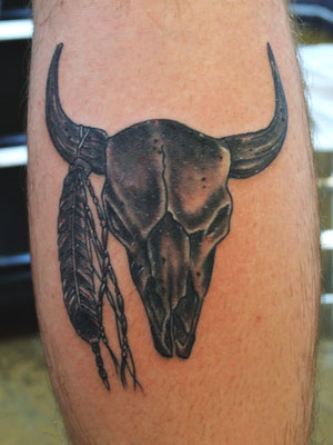 cow skull tattoo