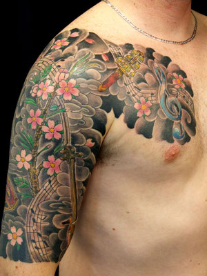 sakura japanese style tattoo okinawa
