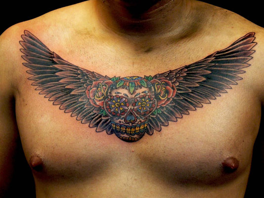 skull&wings tattoo