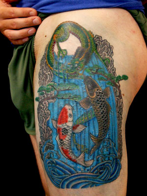 koi fish dragon tattoo