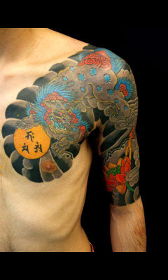 shishi dog Genestar Tattoo Okinawa JAPAN