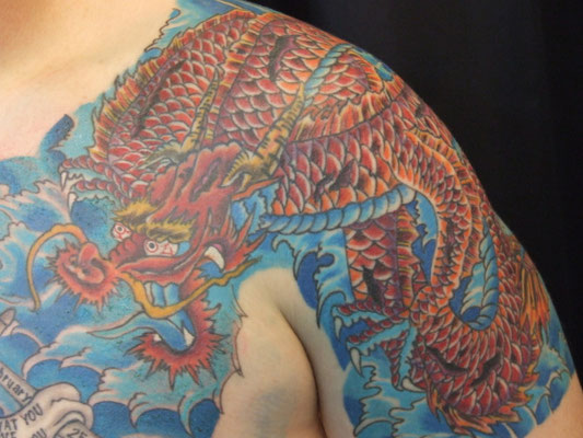 red dragon Genestar Tattoo Okinawa JAPAN