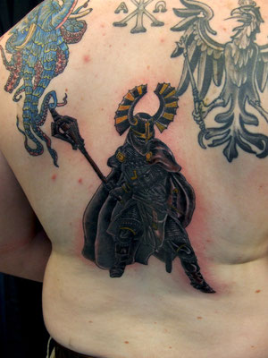 warrior tattoo back piece 