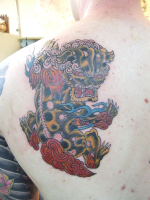 shi-shi dog Genestar Tattoo Okinawa JAPAN