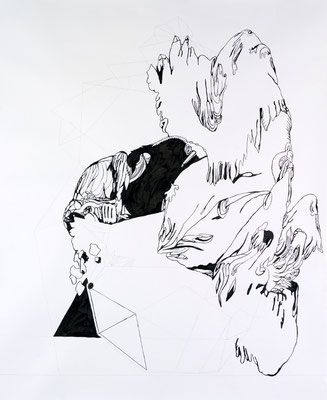 Gründer VI, 150 x 180 cm, Tusche auf Papier, Susanne Renner