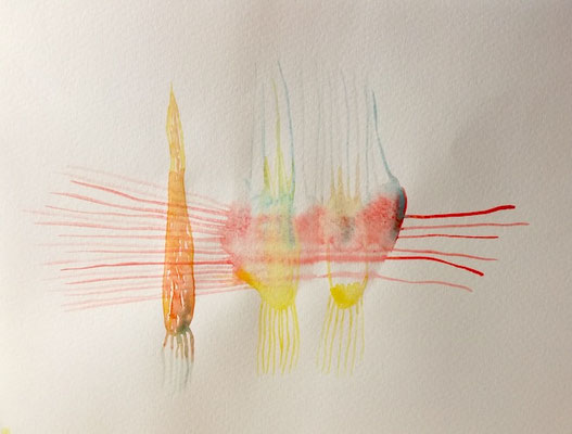 Transmutation, Aquarellfarbe auf Papier, 24 x 32 cm, Susanne Renner-Schulz, 2022