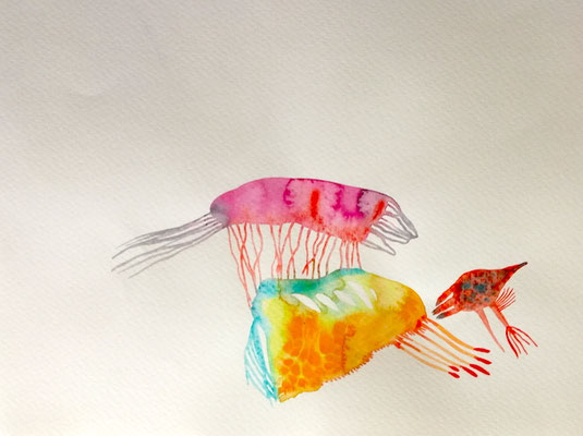 Anode, Aquarellfarbe auf Papier, 24 x 32 cm, Susanne Renner-Schulz, 2022