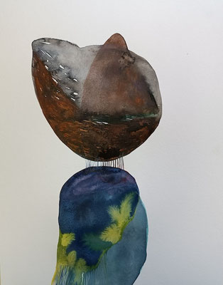 New world, Aquarellfarbe auf Papier, 30 x 40 cm, Susanne Renner-Schulz, 2023