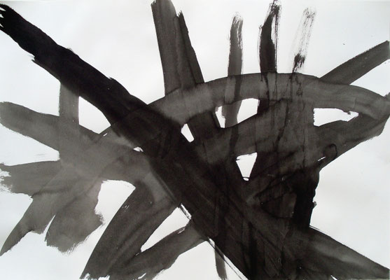 Black Matter, 70 x 100 cm, Tusche auf Papier, Susanne Renner-Schulz, 2014