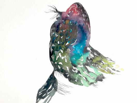Ohne Titel, 30 x 40 cm, Aquarellfarbe auf Papier, Susanne Renner, 2019