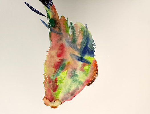 Inside, Aquarellfarbe auf Papier, 30 x 40 cm, Susanne Renner-Schulz, 2023
