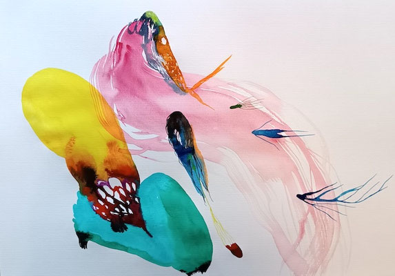 Pain, Aquarellfarbe auf Papier, 30 x 40 cm, Susanne Renner-Schulz, 2024
