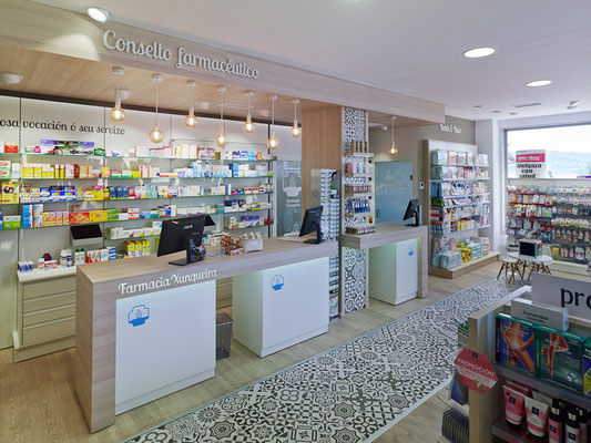 Diseño, proyecto y reforma farmacia Xunqueira -  Moaña - Galicia