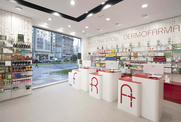 Diseño, proyecto y reforma farmacia Fra - A Coruña Galicia