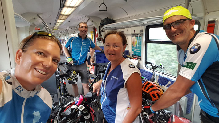 Die letzten km zu unserem Gepäck und Gerhards Familie ging es per S-Bahn. Danke an euch es war einfach Super.