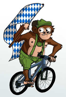 "Bavarian Monkey" - Entwurf für ein Maskottchen