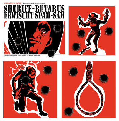 Diese Retro-Illustrationen entstanden für eine Idee für ein Werbemailing (nicht realisiert)