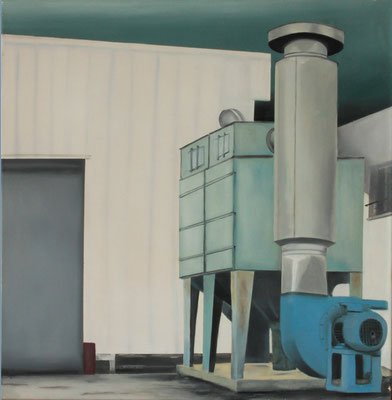"Factory" 80x80cm  Oil on paper mounted on canvas