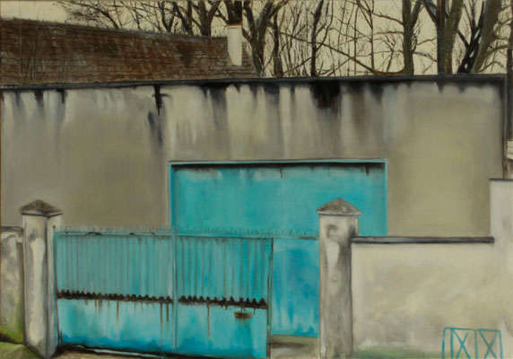"Fence"60F (97x130cm)  Oil on paper mounted on canvas