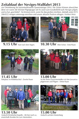 Dataillierter Zeitablauf von St. Josef bis zum Marienberg (2013)
