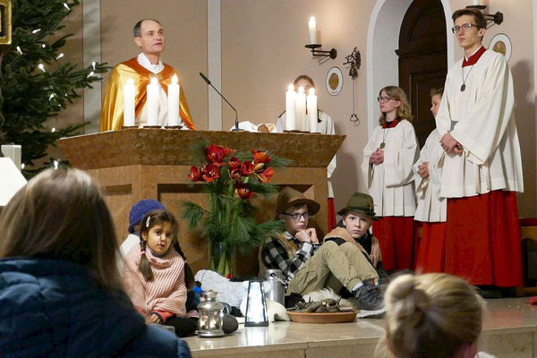 Die Hirten vor dem Altar