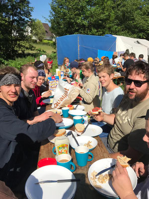 Beim Frühstück
