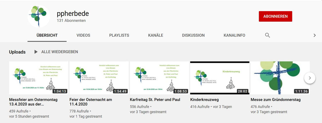 Informationsseiten mit Links auf unserer Pfarreihomepage