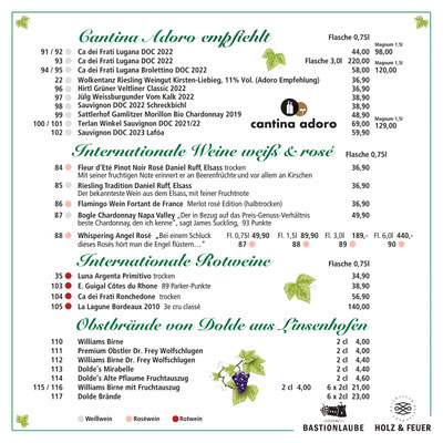 37. Kirchheimer Weindorf - Speisen- und Getränkekarte
