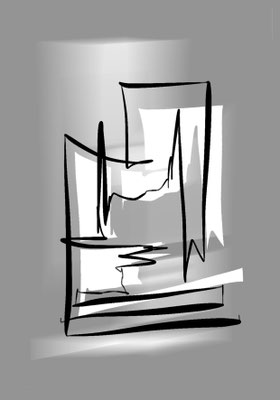 Zeichnung als Digital-Druck, 18x 13 cm