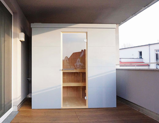 Aussensauna auf Dachtrasse