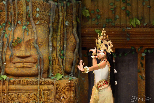 a scene of a traditional dance show in Siem Reap