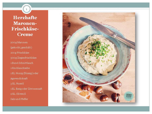 Rezept, Herzhaft, Frischkäse-Creme mit Maronen