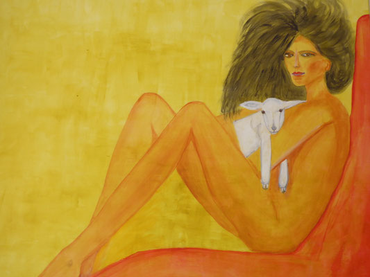 Frau mit Lamm
