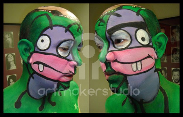 Maquillaje facial "Trancas y Barrancas" para Jandro en El Hormiguero. CUATRO tv