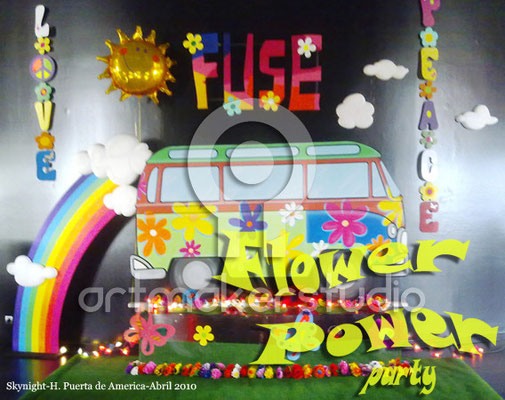 FLOWER POWER escenografía y elementos de decoración