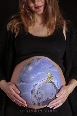 Belly Painting El principito para embarazada  Madrid- Little Prince
