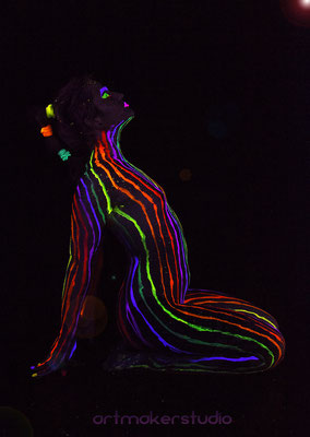 artmakerstudio Neon Lines Body Painting Madrid Sesiones de fotografía