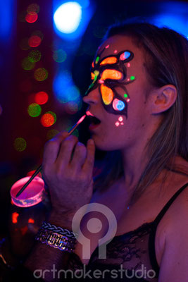 Butterfly Face Painting Fluor Party Madrid