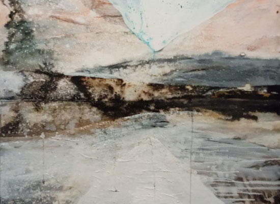 Aline FILIPP, "Paysage étrange 1",Technique mixte sur toile,90x110,600€