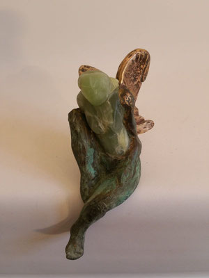 "JadeEngel"  Jade auf Bronze, verkauft